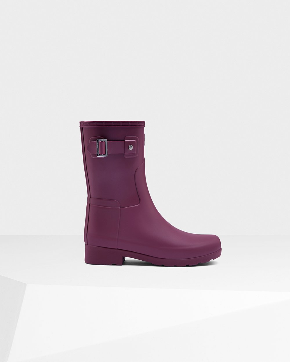 Hunter Refined Slim Fit For Women - Short Rain Boots Purple | India GBJXH6793